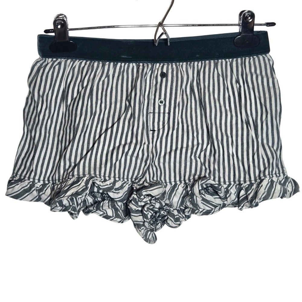 Victorias Secret PINK Striped Ruffle Pajama Sleep Shorts XS Velvet Mini PJs